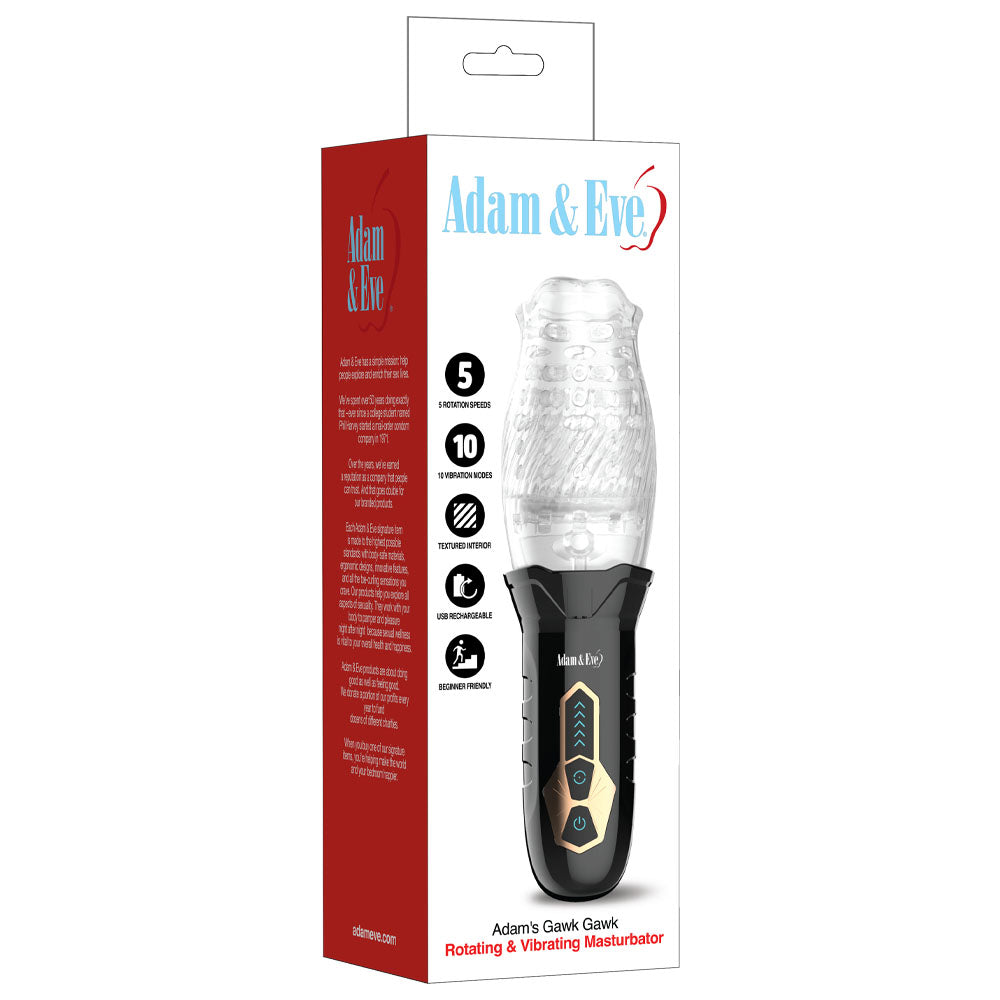 Adam & Eve Adam's Gawk Gawk Rotating Masturbator - Clear