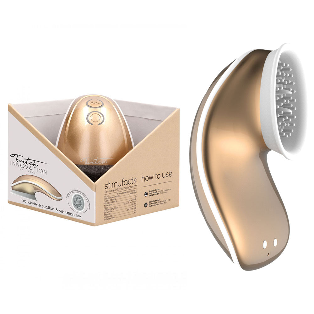 Twitch 1 Vibrator & Clit Suction Device - Gold