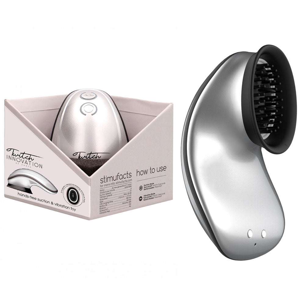 Twitch 1 Vibrator & Clit Suction Device - Silver