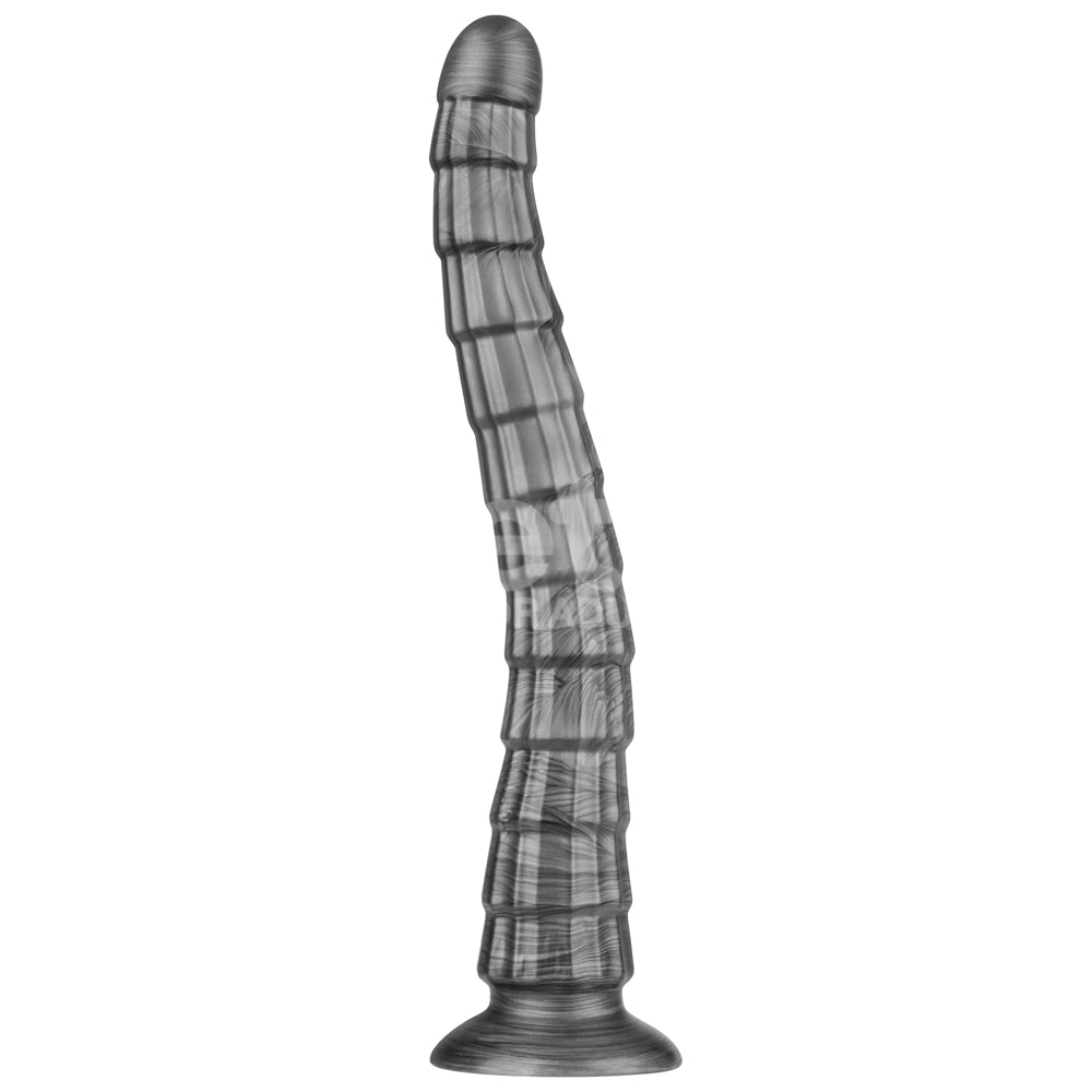 King Size Vibrax Slider 36.8 cm Vibrating Dildo - Grey