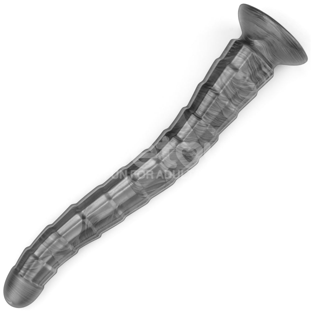 King Size Vibrax Slider 36.8 cm Vibrating Dildo - Grey