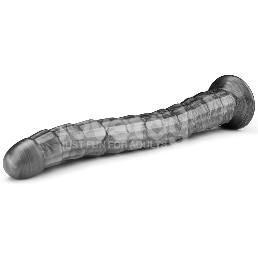 King Size Vibrax Slider 36.8 cm Vibrating Dildo - Grey