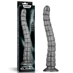 King Size Vibrax Slider 36.8 cm Vibrating Dildo - Grey