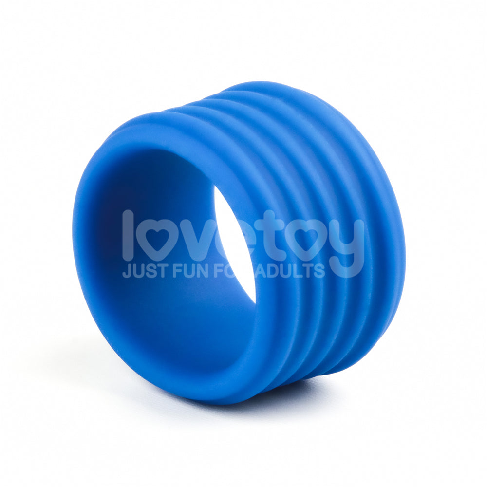 Pinnacle Pro Deep Rib-Grip Cock Ring - Blue