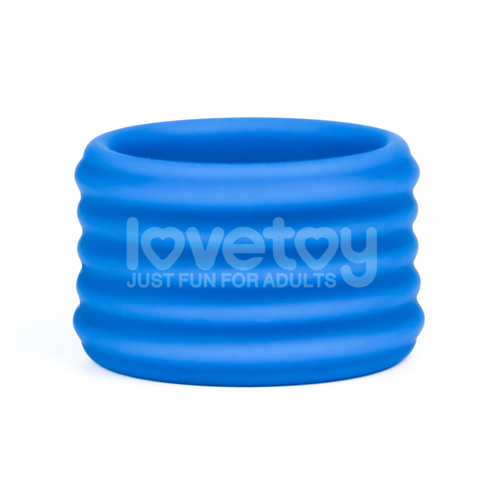 Pinnacle Pro Deep Rib-Grip Cock Ring - Blue