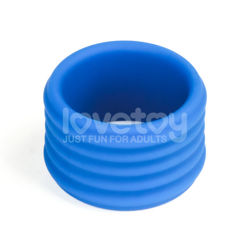 Pinnacle Pro Deep Rib-Grip Cock Ring - Blue