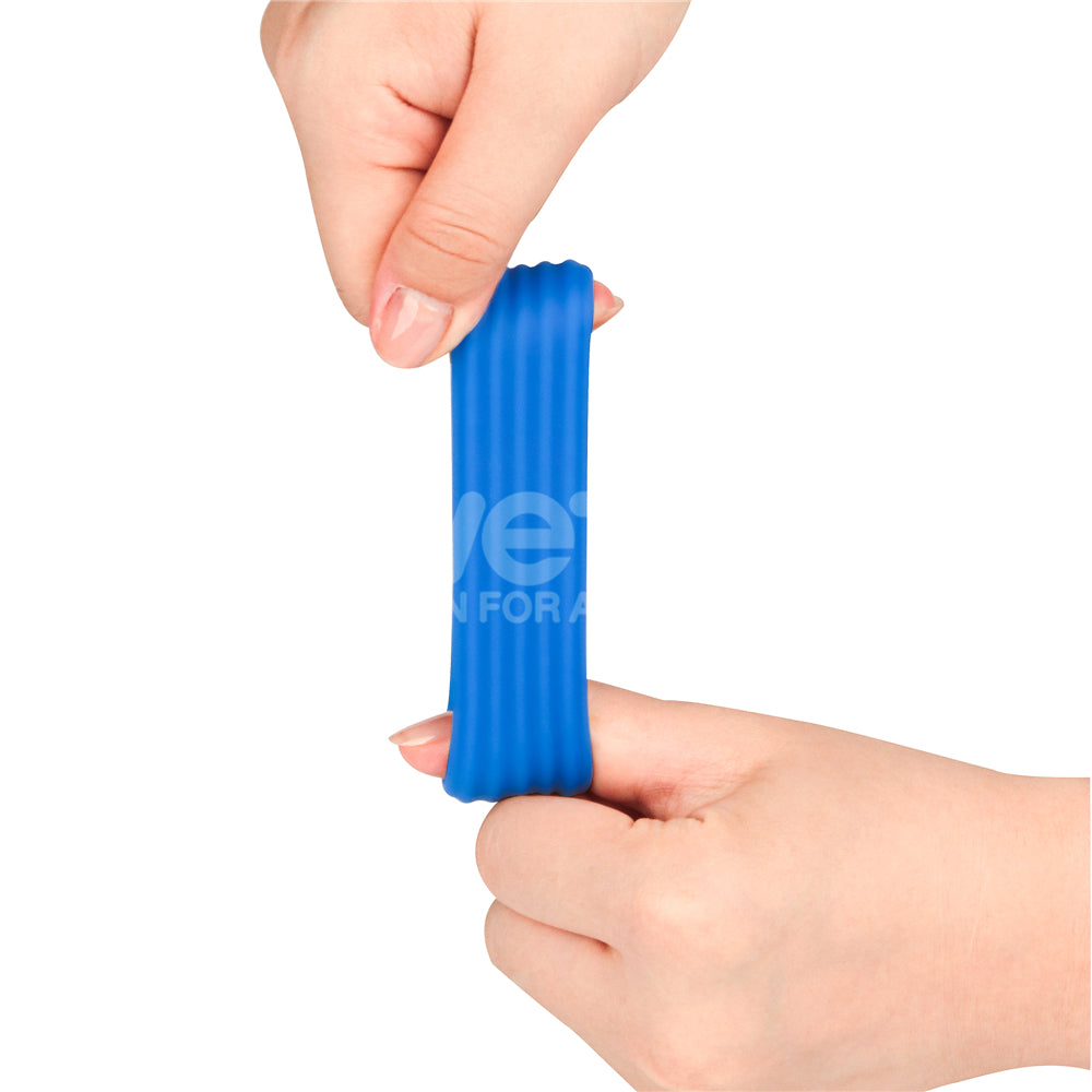 Pinnacle Pro Deep Rib-Grip Cock Ring - Blue