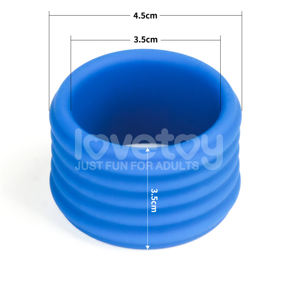 Pinnacle Pro Deep Rib-Grip Cock Ring - Blue