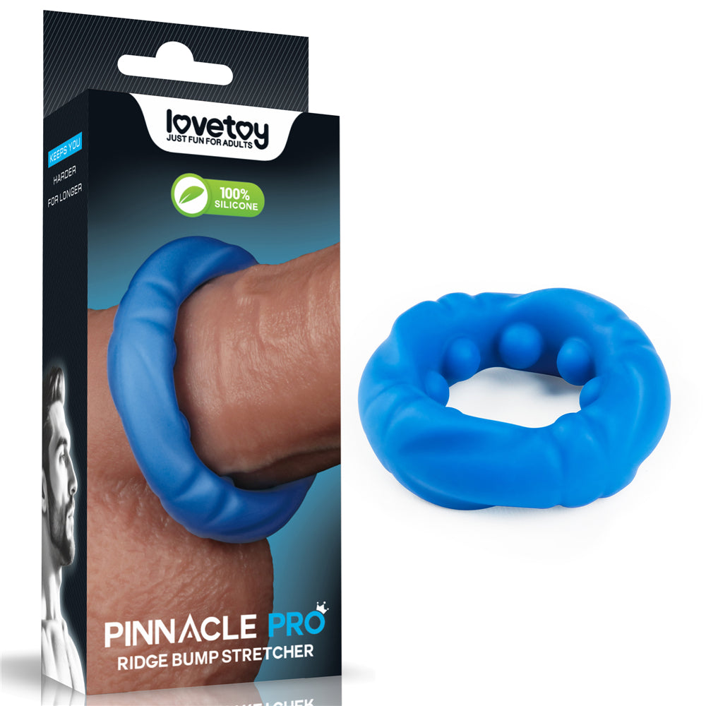 Pinnacle Pro Ridge Bump Stretcher Cock Ring - Blue