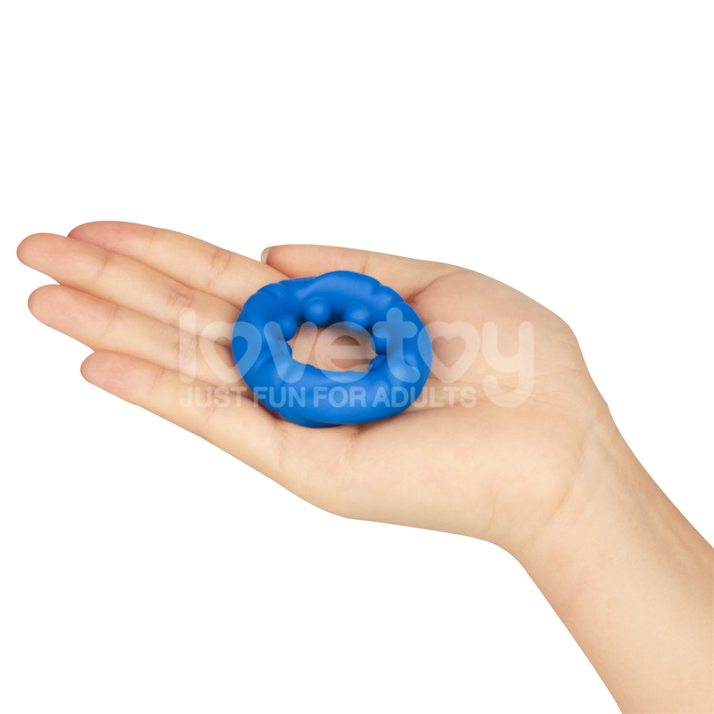 Pinnacle Pro Ridge Bump Stretcher Cock Ring - Blue