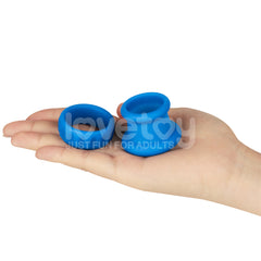 Pinnacle Pro Twin Flex Cock Ring & Balls Stretcher Set - Blue