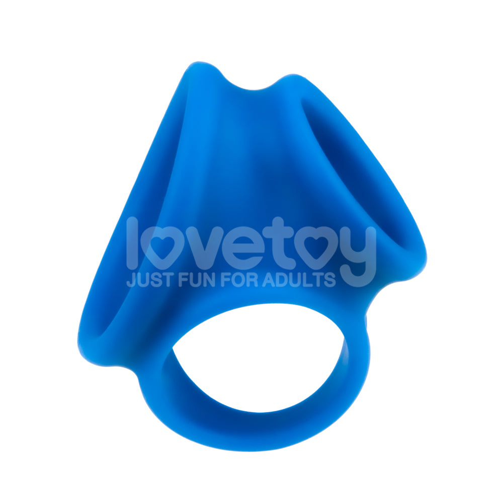 Pinnacle Pro Trio Grip Cock & Balls Ring & Enhancer - Blue