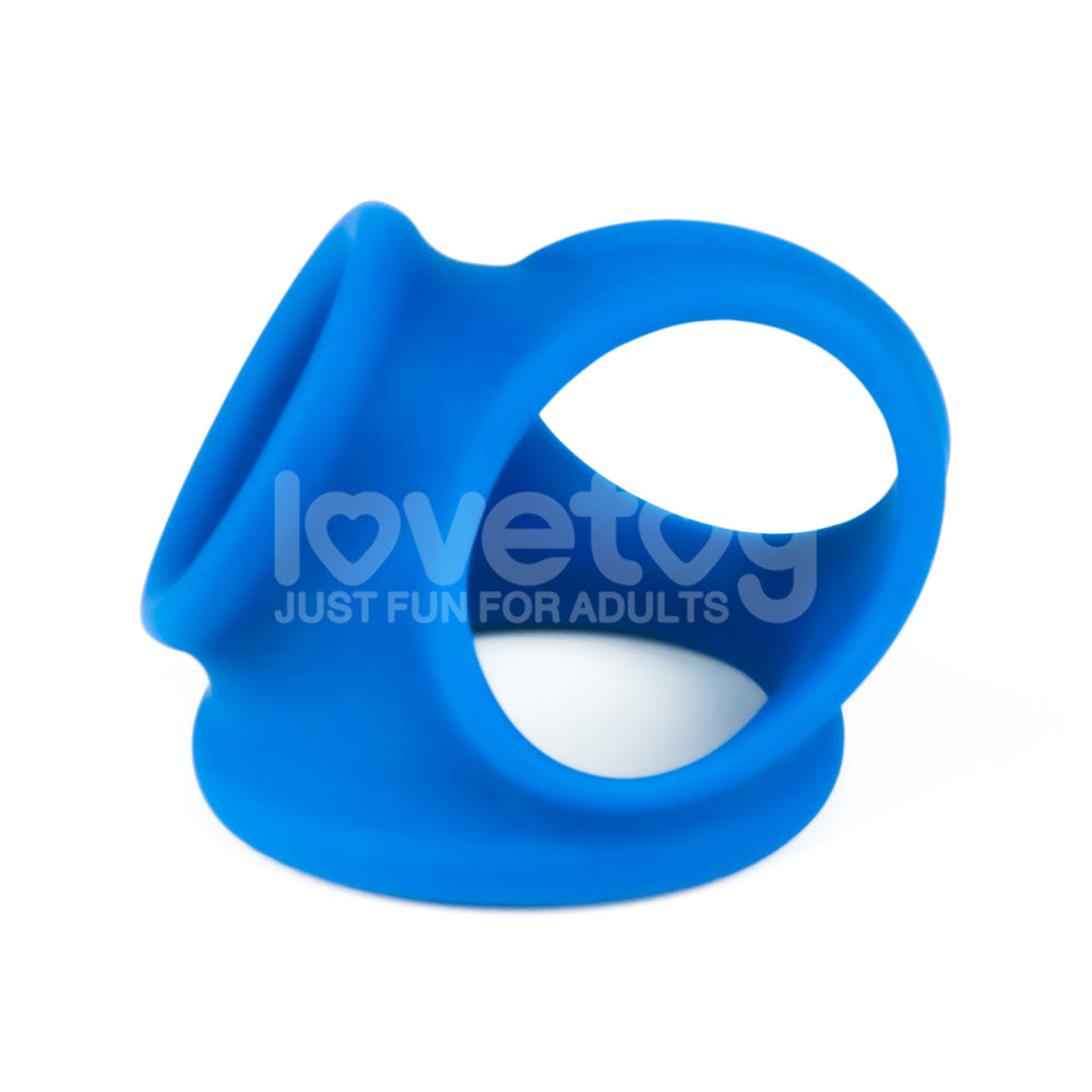 Pinnacle Pro Trio Grip Cock & Balls Ring & Enhancer - Blue