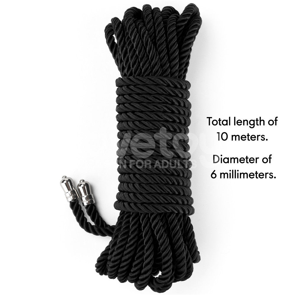 Rebellion Reign Silky Bondage Rope - 10 metres Black