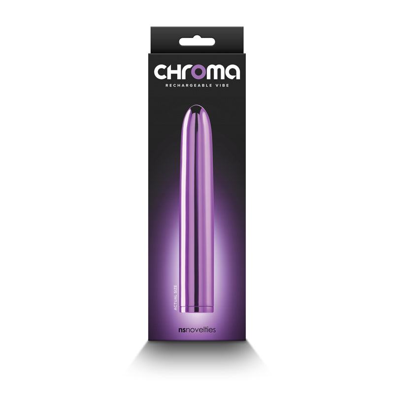 Chroma 17 cm USB Rechargeable Smooth Basic Vibrator - Metallic Purple