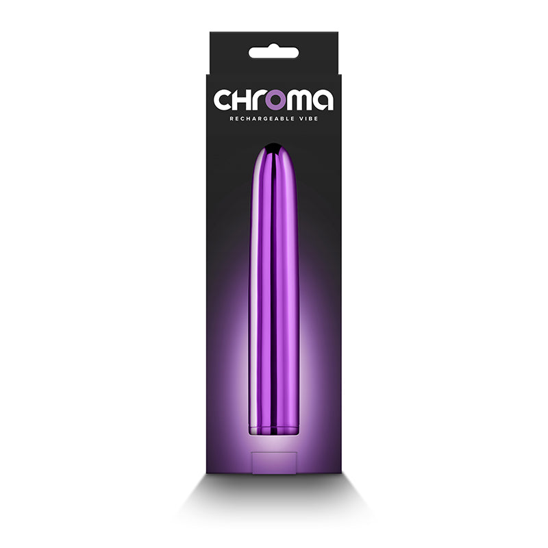 Chroma 17 cm USB Rechargeable Smooth Basic Vibrator - Metallic Purple