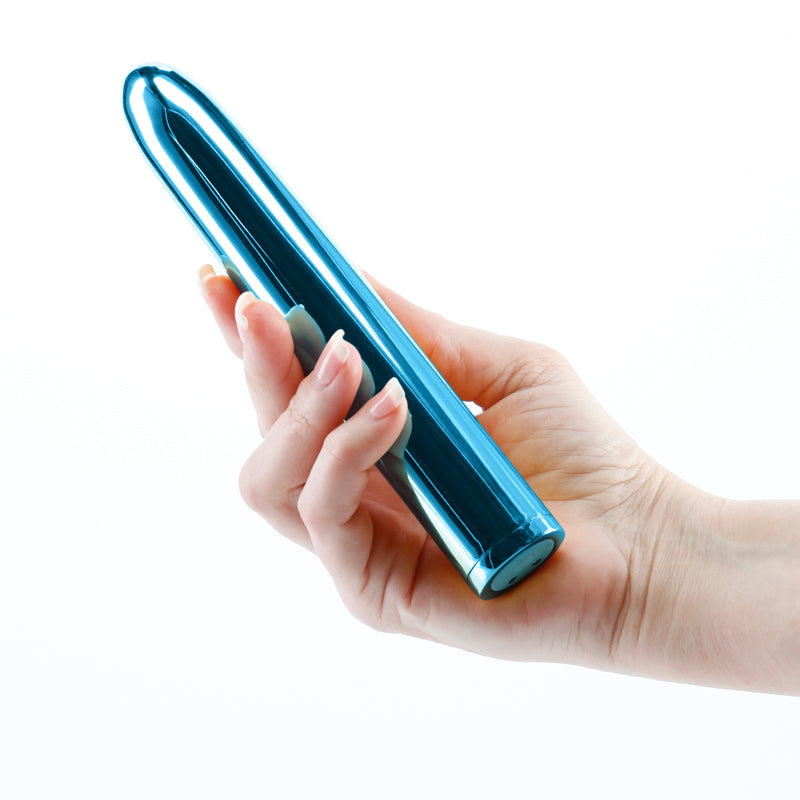 Chroma 17 cm USB Rechargeable Smooth Basic Vibrator - Metallic Teal