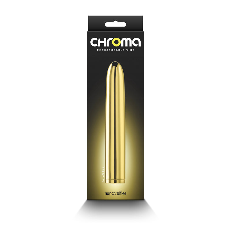 Chroma 17 cm USB Rechargeable Smooth Basic Vibrator - Gold