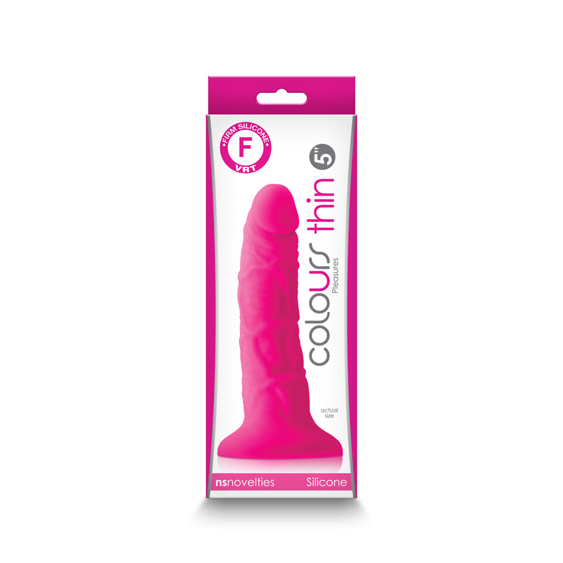 Colours Pleasures Thin 5'' Silicone Dildo - Pink