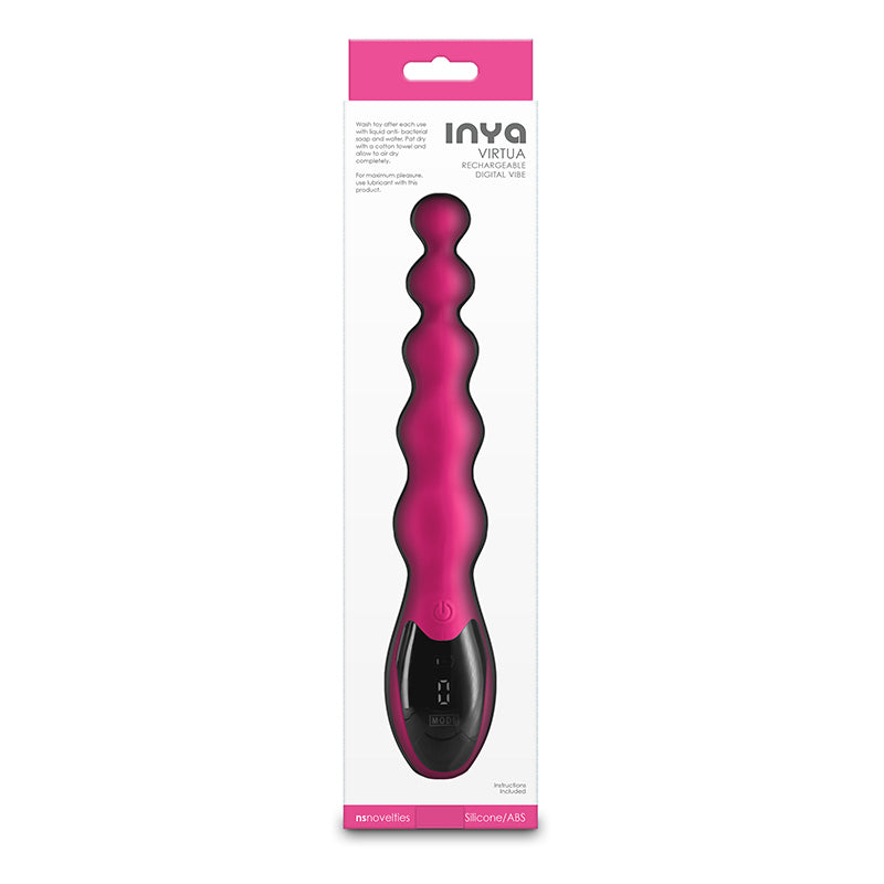 INYA Virtua 23.9 cm USB Rechargeable Beaded Anal Vibrator - Pink