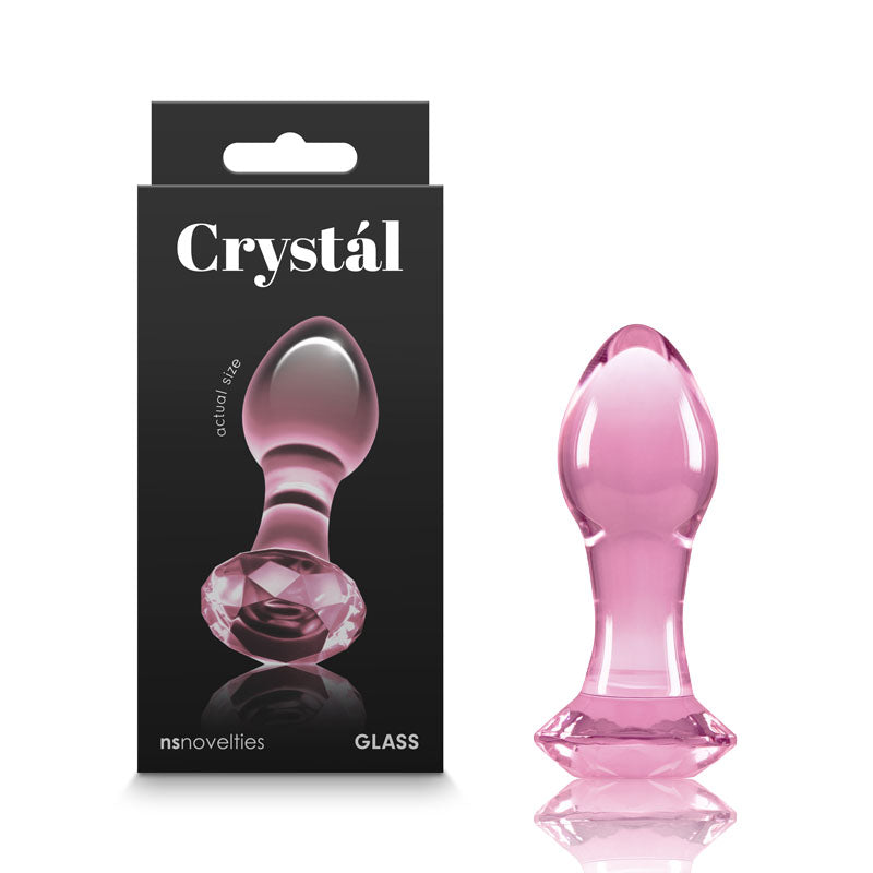 Crystal Gem - 9 cm Glass Butt Plug Pink