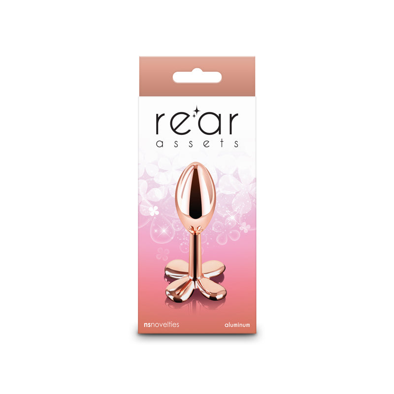 Rear Assets Clover Butt Plug Rose Gold - Small