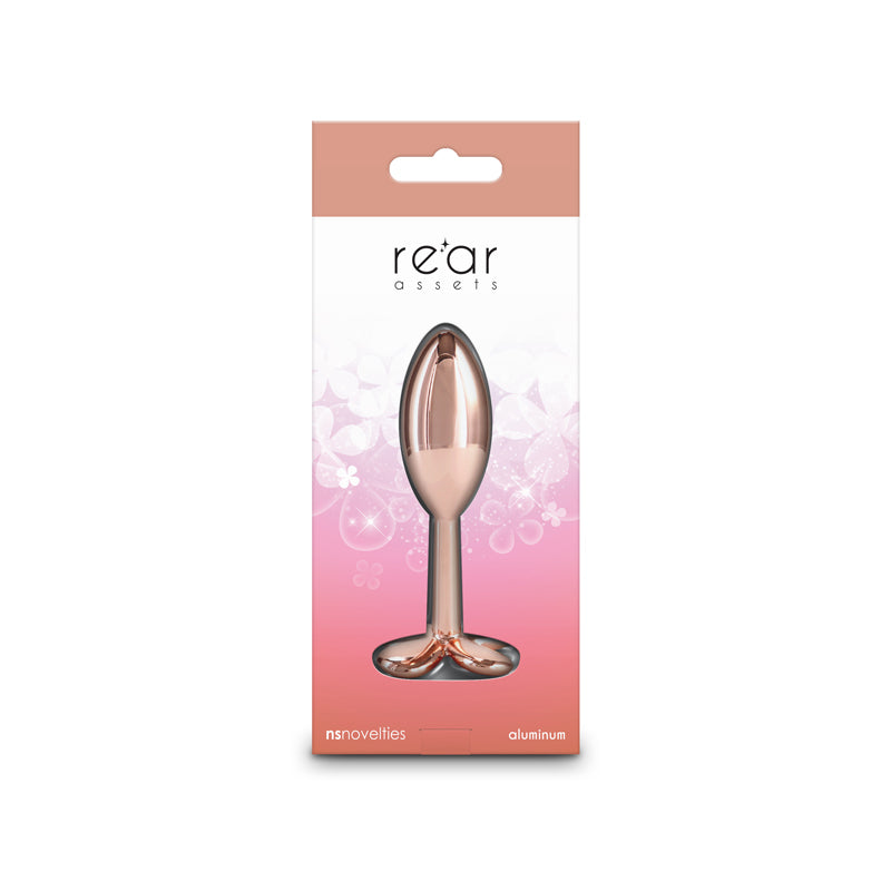 Rear Assets Clover Butt Plug Rose Gold - Small