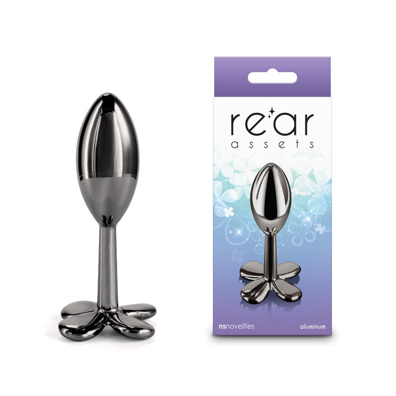 Rear Assets Clover Butt Plug Gunmetal Chrome - Small