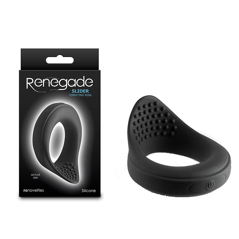 Renegade Slider USBR Vibrating Cock Ring - Black