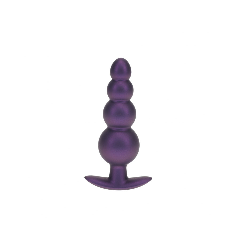 OUCH! 11.7 cm Beaded Metallic Purple Butt Plug