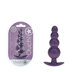 OUCH! 11.7 cm Beaded Metallic Purple Butt Plug