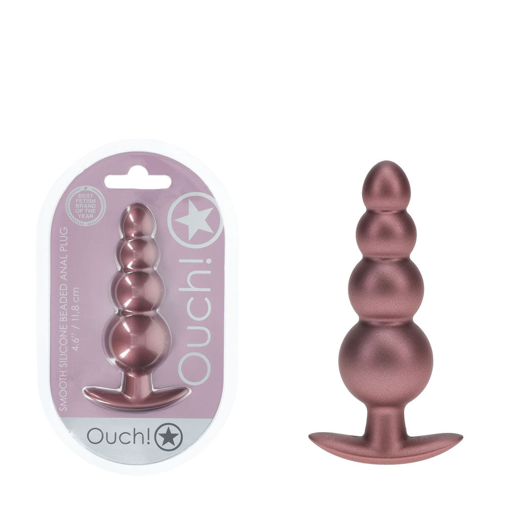 OUCH! 11.7 cm Beaded Rose Gold Butt Plug