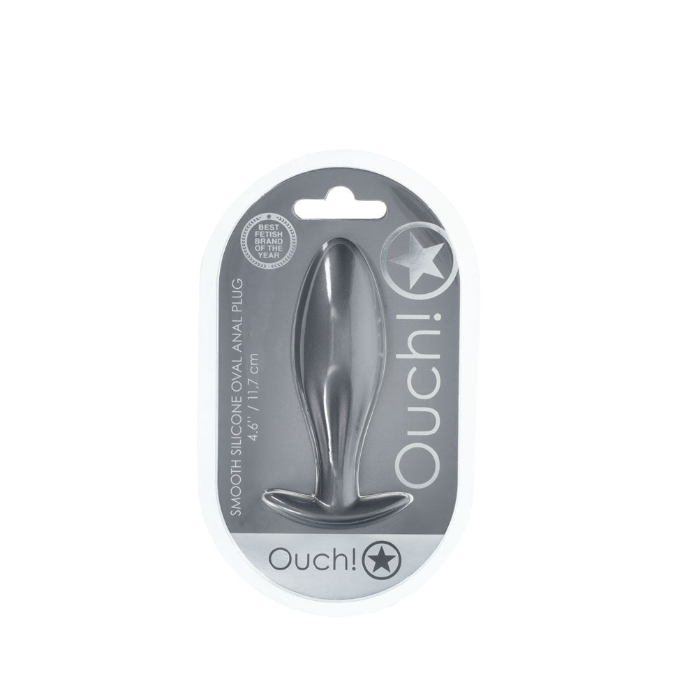 OUCH! Oval 11.7 cm Gun Metal Grey Butt Plug