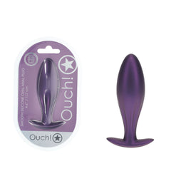 OUCH! Oval 11.7 cm Purple Metallic Butt Plug