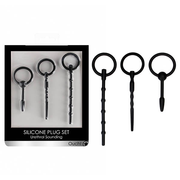 Urethral Sounding Penis Plug Set Black