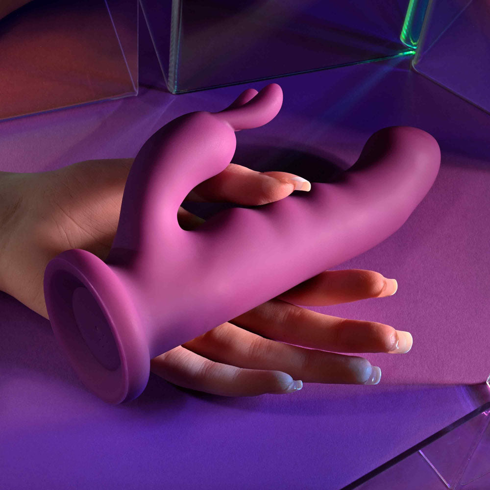 Playboy Pleasure FLUFFLE Rabbit Vibrating Dildo - Purple