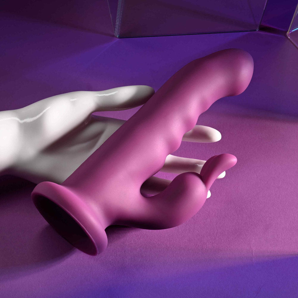 Playboy Pleasure FLUFFLE Rabbit Vibrating Dildo - Purple