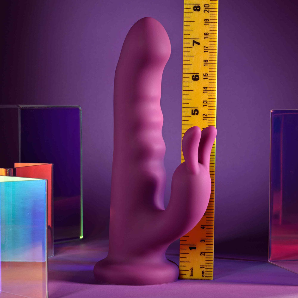 Playboy Pleasure FLUFFLE Rabbit Vibrating Dildo - Purple