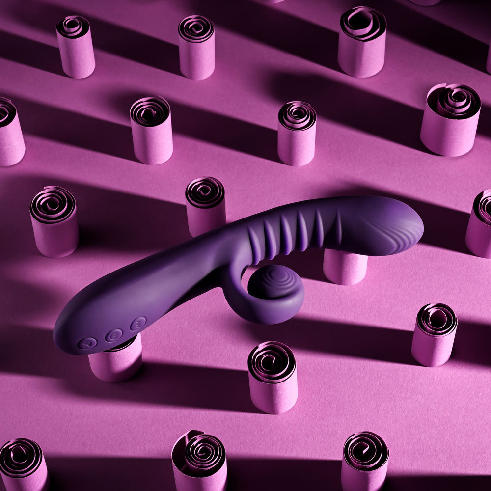 Playboy CURLICUE G-Spot Rabbit Vibrator - Purple