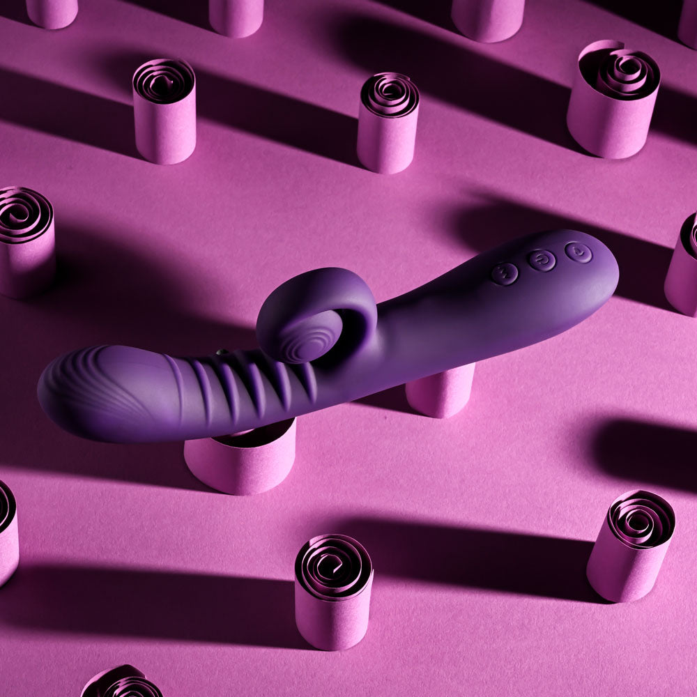 Playboy CURLICUE G-Spot Rabbit Vibrator - Purple