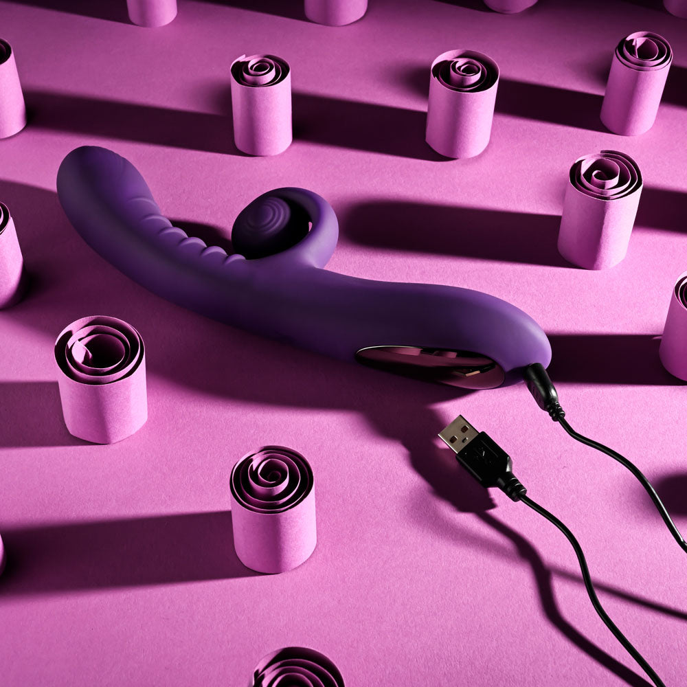 Playboy CURLICUE G-Spot Rabbit Vibrator - Purple