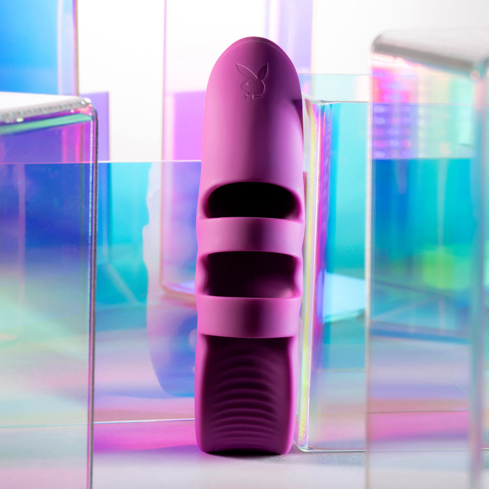 Playboy Pleasure LEND A HAND Rechargeable Finger Vibe - Purple