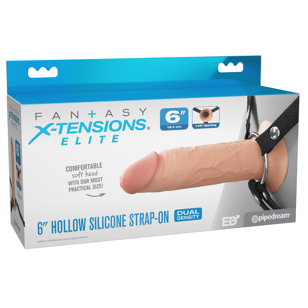 FX Elite 15.2 cm Silicone Hollow Strap-On - Flesh