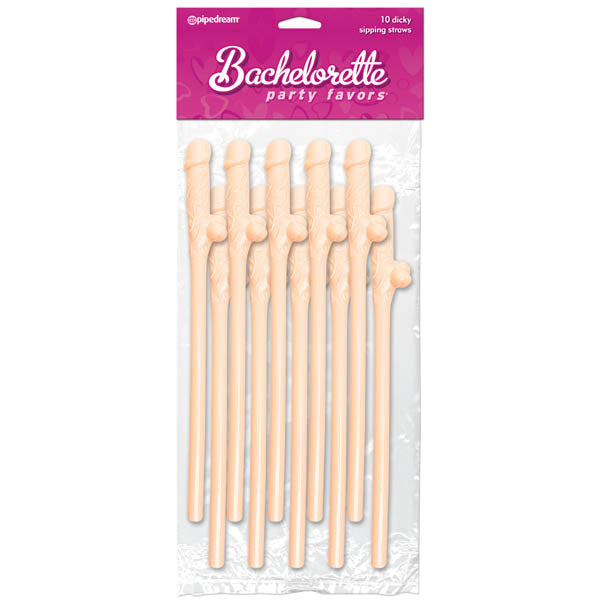 Bachelorette Party Favors - Dicky Sipping Straws -  Straws - Set of 10