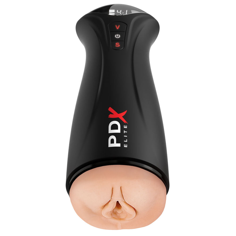 PDX Elite Fuck-Gasm Sucking & Vibrating Auto Stroker - Flesh