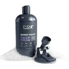 PDX Plus Shower Therapy Deep Cream Shower Masturbator - Frosted