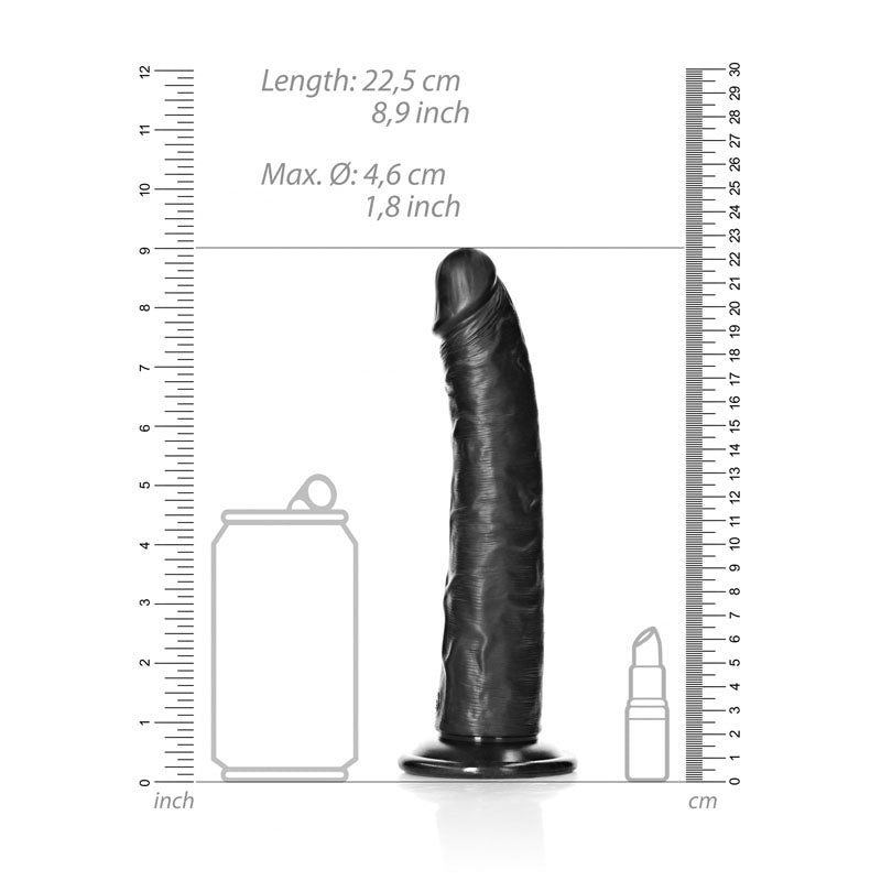 REALROCK Realistic Slim Dildo with Suction Cup - 20.5cm -  20.5 cm (8'') Dong