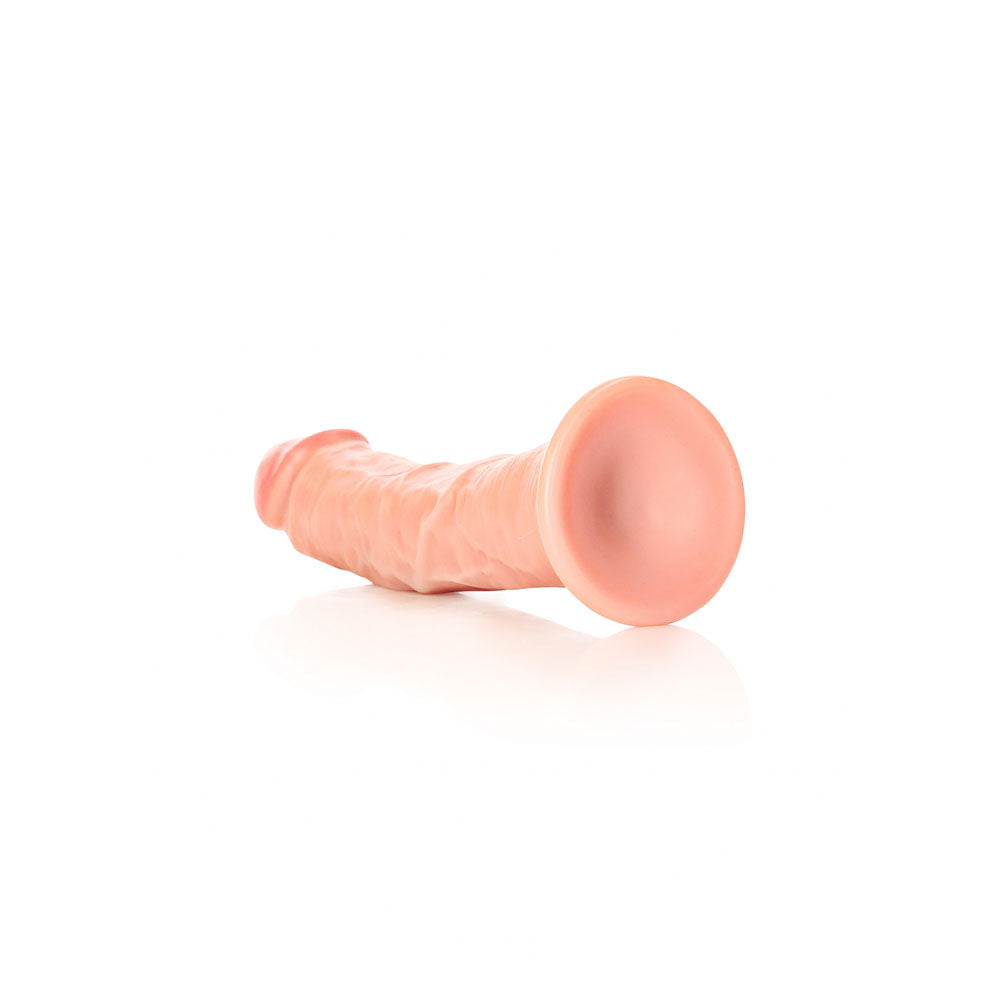 REALROCK Realistic Regular Curved Dildo with Suction Cup - 20 cm Flesh