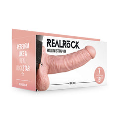 REALROCK 18 cm Hollow Strap-On with Balls - Flesh