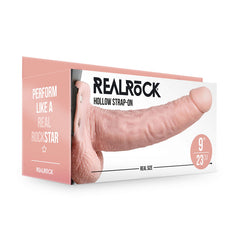 REALROCK 23 cm Hollow Strap-On with Balls - Flesh